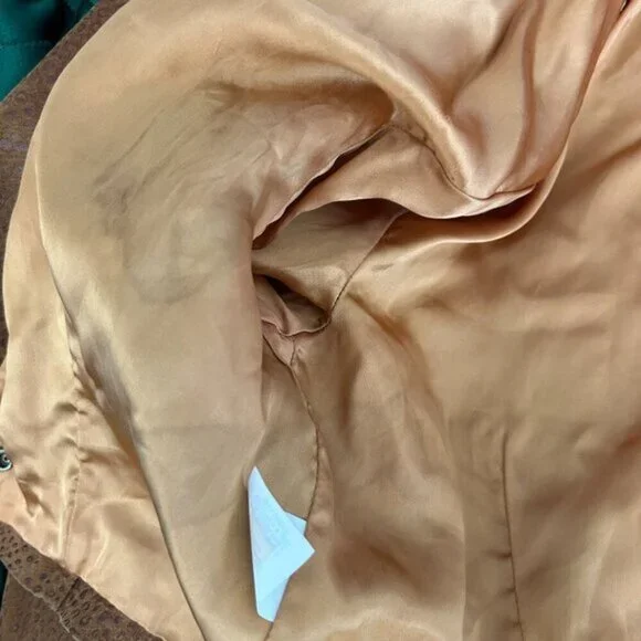 Vintage Danier Camel Leather Croco Crop Blazer - Picture 8 of 9